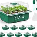 10 Pack Seed Starter Tray Seed Starter Kit (120 Cells Total Tray) with Adjustable Humidity Dome, Plant Germination Trays, Seed Starting Trays Mini Greenhouse Germination Kit for Seeds Growing Starting
