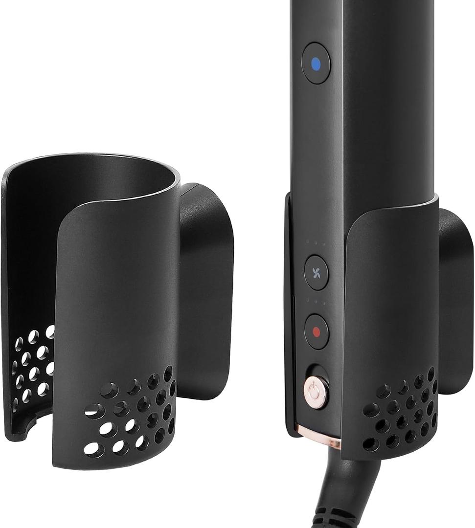 KEEPOW Hair Dryer Holder Wall Mount Compatible with Shark Flexstyle/Dyson Airwrap/Airstrait Styler, Hair Dryer Stand Hair Tool Organizer Hairdryer Storage Attachment Holder for Bathroom Hotel