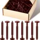 Blulu 60 Pcs 3 Inch Vinyl Shutter Fastener Window Panel Peg Lok Pin Pegs Screws Shutter Spikes Anchor (Burgundy Red)