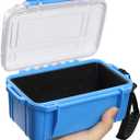 Small Dry Box Waterproof Box for Kayaking, Floating Waterproof Storage Container Water Tight Box Water Proof Blue Phone Box, 6.5" L x 4.3" W x 3.4" H, Blue