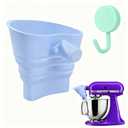 Flour Funnel for Kitchen Aid Mixer, Silicone Flour Funnel Foldable Kitchen Funnels Stand Mixer Attachment, Fits Kitchen Aid Artisan Ksm150 5-Quart Tilt-Head Stand Mixer, Easy-Pour & Mess Free - Blue