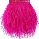 Soarer Fuchisa Feathers Fringe Trim - 2Yards 5-7inch Ostrich Feathers for DIY Sewing Jewelry,Clothing,Jewelry,Home Party,Wedding(Fuchsia)