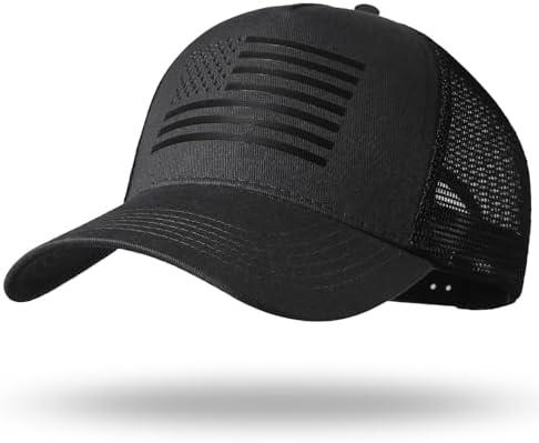 BUTITNOW Oversize XXL American Flag Trucker Hat - Adjustable 23"-25.5" Baseball Cap - 3D Embossed Logo Mesh Snapback Hat