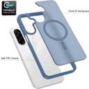 Magnetic for Samsung Galaxy A16 5G Case, with [Tempered Glass Screen Protector][Compatible with MagSafe][Military Grade Shockproof] Slim Translucent Matte Phone Case for A16 5G-Blue