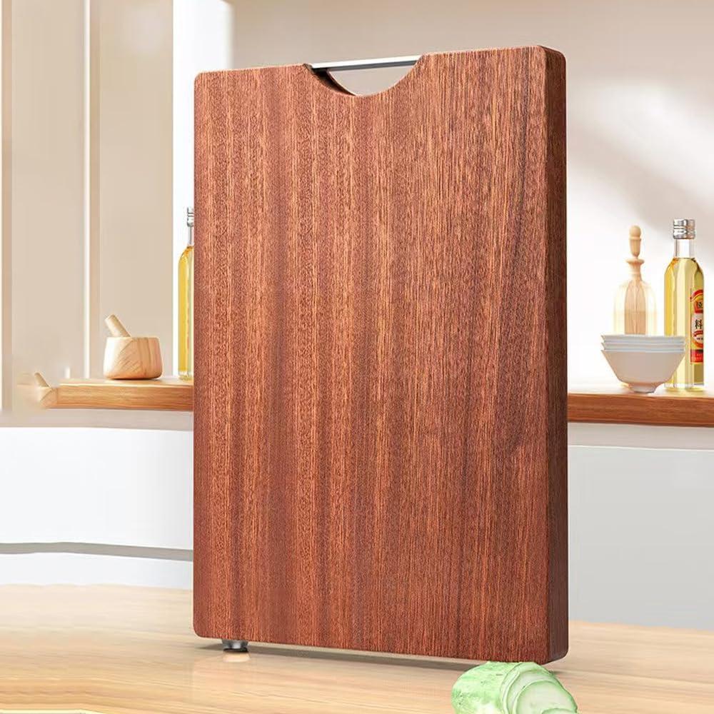 Ebony Wood Cutting Board Solid Cutting Board One Piece No Glue Non Toxic All Whole Single Wooden Butcher Block Thick Hard Woods Heavy Duty Edge Grain (11.8 * 7.87 * 1 inch)