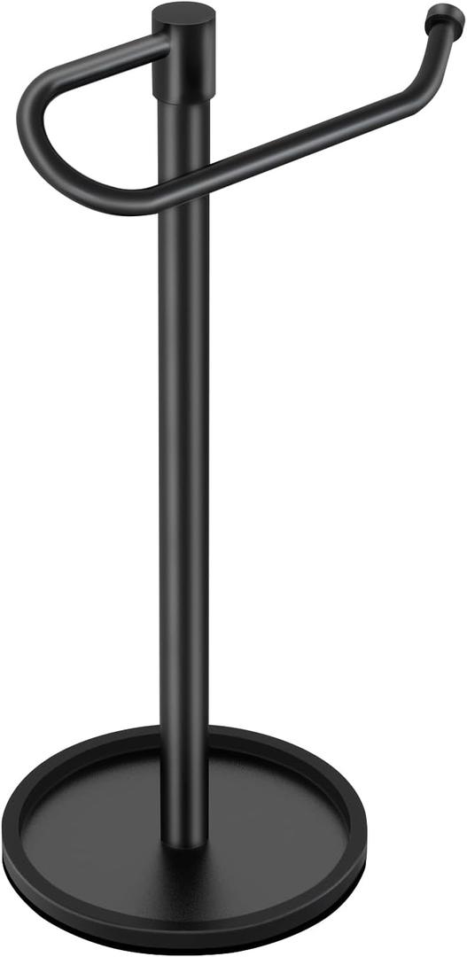 Hand Towel Holder Stand, Matte Black Standing Towel Racks for Bathroom, Stainless Steel Free Standing Towel Rack, Towel Bar Kitchen Vanity Countertops Decor