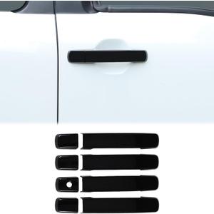 Aunginsy Exterior Door Handle Trim Cover Compatible with Nissan Frontier 2022-2025, Front Rear Outside Door Grab Handle Panel Decorative Cover Protector Shell ABS Accessories, Without Smart Key Hole