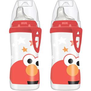 NUK Elmo Active Cup, 10oz, 2 Pack  BPA Free, Spill Proof Sippy Cup