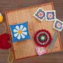 HHSarioneiro 15.6" Crochet Blocking Board with 16 Pins/Pegs, Blocking Boards for Crochet Projects, Wooden Crocheting Accessories Gifts for Crocheters