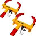 AV Steel 2pcs Universal Wheel Lock for Car, Clamp Heavy Duty Trailer Wheel Lock, Adjustable Car Theft Prevention Device Tire Lock with 6 Keys for Car, ATV, SUV, RV, Motorcycle, Golf Cart, and Boat