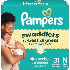 Pampers Baby Diapers  Swaddlers  Size 0, 31 Count, Ultra Absorbent Disposable Newborn Diaper