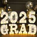 Graduation Party Decorations 2025, 8 Marquee LED Light Up Letters GRAD 2025 for High School and College Graduations Party Supplies