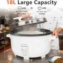 Commercial Rice Cooker, 90-Cup Rice Cooker, 16Qt Large Rice Cooker with Nonstick Inner Pot, Fast Cooking and Auto Keep Warm, with Rice Cup and Paddle, Easy to Clean, 1950W