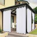 BONZER Outdoor Curtains for Patio Waterproof Thick Privacy Grommet Light Filtering Outside Curtains for Porch Pergola Gazebo Deck, 1 Panel, 84W x 95L inch, White