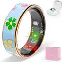 Smart Ring Men & Women Ring Sleep Tracker Pedometer Long Battery Life No Subscription Fee, IP68 Waterproof (Blue, 7)
