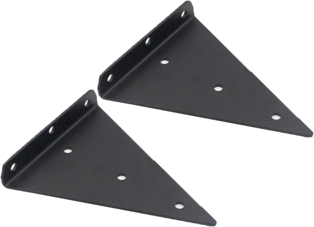 2 Pcs Hidden Shelf Brackets,Iron Shelf Bracket Triangle Shelving Brackets,0.12in Thick Wall Hanging Shelf Supports,Modern Industrial Brackets for Shelves Hardware Included (6.7inch,Black)