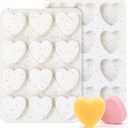2 Inch Small Heart Shaped Silicone Molds for Chocolate, Candy, Cake, Soap (Set of 2, Cream)