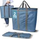CleverMade Collapsible Laundry Caddy Foldable Laundry Hamper & Tote, XXL 64L Pop-Up Laundry Basket with Handles, Space-Saving Laundry Organizer for Home, Dorm, Closet & Travel, 2 Pack - Denim Gray