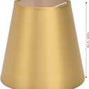 Set of 6 Small Lamp Shades, Clip on Drum Lamp Shade for E14 Bulbs, Gold Fabric Lampshade Replacement for Table Floor Wall Ceiling Chandelier Lamps, 3.7x5.6x5.1inch