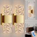 camuucci Battery Operated Wall Sconce Rechargeable Battery Powered 12000mAh Wall Light Indoor Not Hardwired Wall Lamp Fixtures for Bedroom Living Room 2Pack