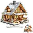 Mokvtz DIY 5D Tabletop Diamond Art Painting Kit, House DIY Diamond Art Painting Desktop Ornament, House Shaped Rhinestone Desk Placement Ornament, Home Office Stand Up Gem Painting Craft Kit, Gift