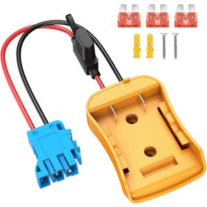 for Power Wheel Adapter Compatible with Dewalt 20V Battery with Wire Harness Connector Compatible with Peg-Perego 12V Children Ride-on Car, 12AWG Wire with 40A Fuse