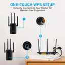 WiFi Extender Signal Booster, Dual Band 5.8GHz&2.4GHz, WiFi Booster Covers Up to 10000 Sq.ft, 1.2Gbps WiFi Repeater with Ethernet Port, 1-tap Setup, 1200M-99A