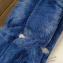 Cozy Bliss Faux Fur Throw Blanket for Couch, Cozy Warm Plush Striped Blanket for Sofa Bedroom Living Room, 50 * 60 Inches Navy Blue