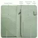 Zreal Cute Server Book for Waitress, Waiter Book with Zipper and Magnetic Pocket, Serving Book for Waitstaff in Restaurants, Leather Waitstaff Organizer Fits Server Aprons(Sage Green)
