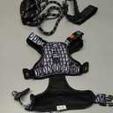 No Pull Dog Harness with Leash Set, Reflective No Choke Pet Vest,Adjustable Oxford Dog Vest Harness with Easy Control Handle for Medium Dogs (Vintage Blue,M)