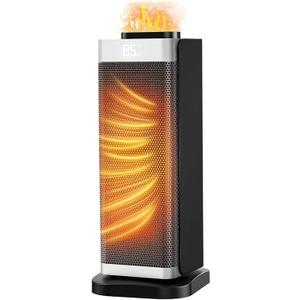 Space Heaters for Indoor Use, Staholz Portable Space Heater with Humidifier/Ambient Light, Family-Safe Electric Heaters with Thermostat,12H Timer,70 Oscillation,Ultra-Quiet for Home Office(SL) (Silver)