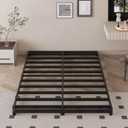 Likelalaso 3 inch Low Full Size Bed Frame with Rounded Corner, Heavy Duty Metal, Easy Assembly, Noise Free, Black