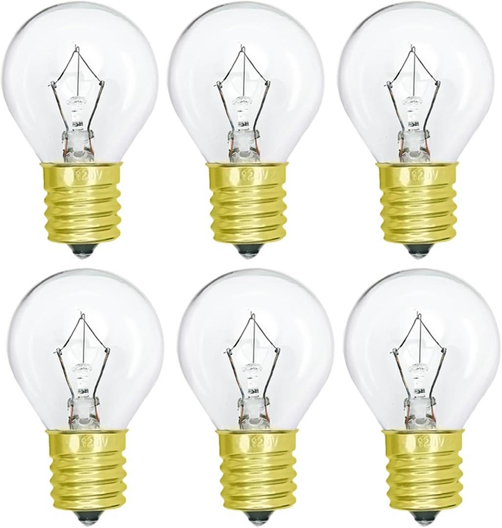 Lava Lamp Light Bulb 25W S11 E17 Base Replacement Bulbs for 14.5 Inch Lava Lamps and Glitter Lamps,120 Volt,Dimmable,2700K Warm White, 6 Pack