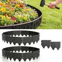 80PCS Garden Edging Border - 40FT Sturdy Landscape Flower Bed Lawn Edging Borders, Heavy Duty Plastic Garden Fence Landscape Border, Interlocking Design for Patio Yard Pathway Sidewalk