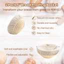 YONILL Mini Double Dutch Oven for Sourdough Bread Baking - Enameled Cast Iron Dutch Oven Pot with Lid and 5" Banneton Bread Proofing Basket Kit, Dual Round Bread Loaf Pan for Homemade Baking (White)