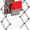 Honey-Can-Do Deluxe Metal Collapsible Clothes Drying Rack, 50 lbs, 29" x 14.2" x 42.1", White & Grey