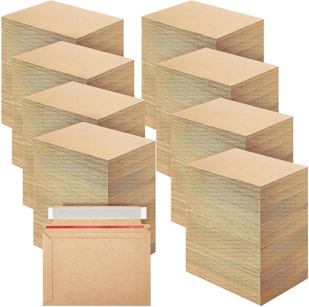 Affrolling 1000 Pcs 6.5 x 4.5 Inch Rigid Photo Mailers Cardboard, Brown