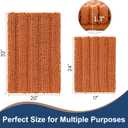Non Slip Thick Shaggy Chenille Bathroom Rug Sets 2 Piece, Thickened Hot Melt Rubber Bottom Bath Mats for Bathroom, Bath Rugs Quick Dry Machine Washable for Shower (Burnt Orange, 32"x20" Plus 17"x24")