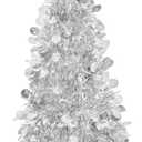 Small Silver Tinsel Tree Centerpiece - 10", 1 Piece - Perfect Tabletop Accent for Parties and Events