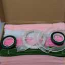 400 Pcs Pipe Cleaners Craft,4 Assorted Colors Pipe Cleaners Bulk, Chenille Stems for DIY Flower Making Kit with Floral Wires, Gardening Tape,Stamen& Ribbon (Pink)