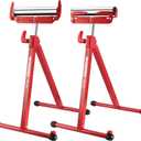 WORKPRO Folding Roller Stand Height Adjustable, Heavy Duty 250 LB Load Capacity, Outfeed Woodworking (Upgraded head)