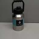 BJPKPK 64 oz Insulated Water Bottle, Dishwasher Safe Half Gallon Water Bottle with Ergonomic Handle, BPA Free Leak Proof Water Jug with Anti-slip Bottom, Stainless Steel Primary Color