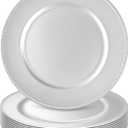 10Pcs Silver Charger Plates Bulk Wedding - 13" Premium Silver Chargers for Dinner Plates, Decorative Charger Plates for Events & Parties