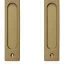 MOROBOR Rectangular Recessed Sliding Door Pulls, 2pcs Bronze Gold Flush Pull Aluminum Alloy Closet Doors Finger Pulls with Mounting Screws for Sliding Barn Door, (180mm)