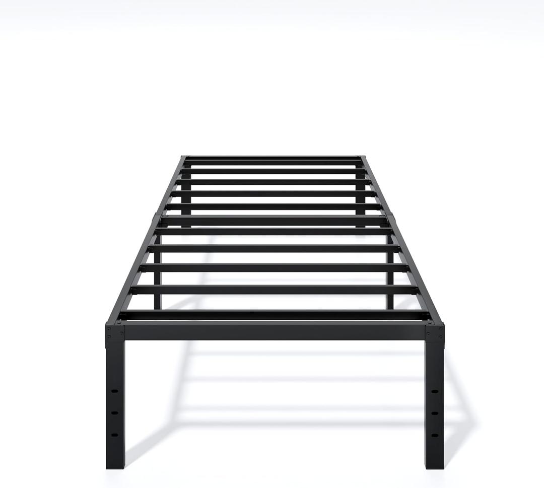 LUMUNANCE Metal Bed Frame Twin Size - 16 Inch Heavy-Duty Twin Platform Bed Frame No Box Spring Needed, Easy Assembly, Noise-Free, Sturdy Mattress Foundation, Underbed Storage Space