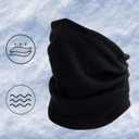 2 Pack Winter Neck Warmers Face Mask for Men Women Fleece Neck Gaiter Mask Face Cover Balaclava Scarf (Black)