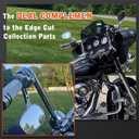 FOVPLUE Handlebar Mount Mirrors,Left & Right Side Rearview mirrors for 1982-2025 Harley Models,for CVO Dyna Electra Glide Road Glide Road King Softail Street Glide Sportster 1200 883,Gloss Black