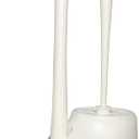 Clorox Toilet Bowl Brush & Plunger Combo Set with Storage Caddy - Toilet Plunger for Bathroom, Bathroom Organizers & Storage, Bathroom Accessories, Toilet Unclogger, Long Handled Toilet Brush (1-Pack, White/Gray)