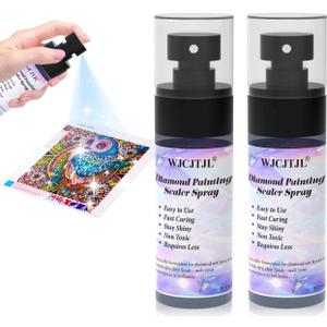 Upgraded Diamond Painting Sealer Spray - 30 Minutes Quick Dry Diamond Art Sealer Glue, Keep Diamond Art Fixed and Shiny, Diamond Art Accessories and Tools, Easy to Use, No Brush Needed (2 Pack)