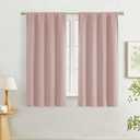 Lecloud Blush Pink Room Darkening Curtains 54 Inch Length 2 Panels, Pink Window Curtains for Bedroom, Energy Thermal Insulating Rod Pocket Curtain Drapes for Small Windows, 40" W x 54" L
